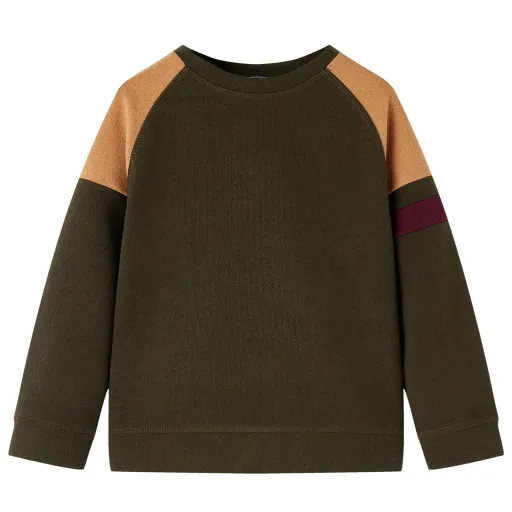 Sudadera Infantil Caqui Oscuro y Camel 140