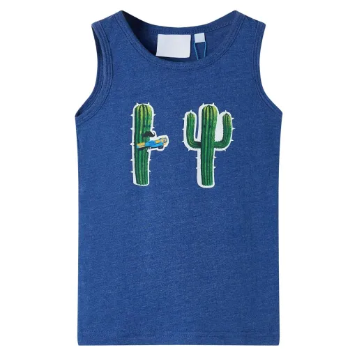 Camiseta de Tirantes Infantil Azul Oscuro Melange 116
