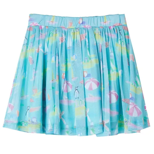 Falda Plisada Infantil Color Aguamarina Claro 116