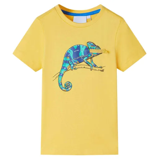 Camiseta Infantil de Manga Corta Ocre Claro 116