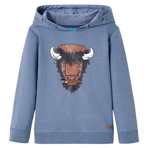 Sudadera Infantil Con Capucha Azul Melange 104