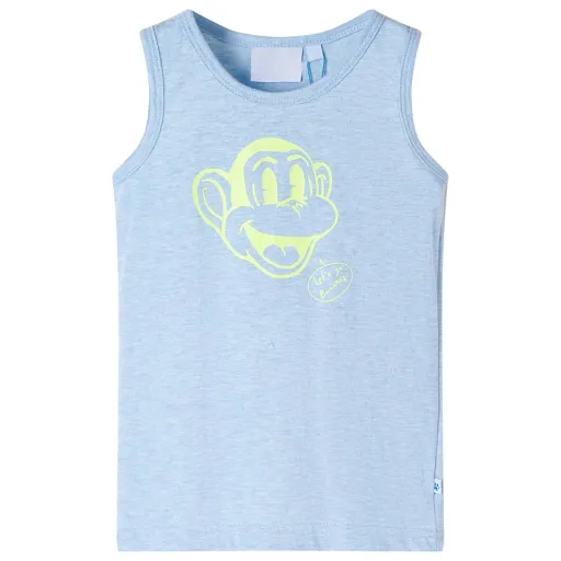 Camiseta de Tirantes Infantil Azul Suave Mélange 116