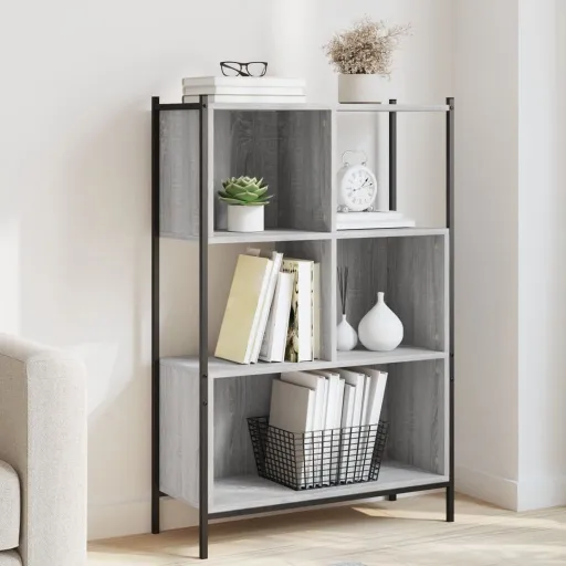 Estantería Madera de Ingeniería Gris Sonoma 72x28x109 cm