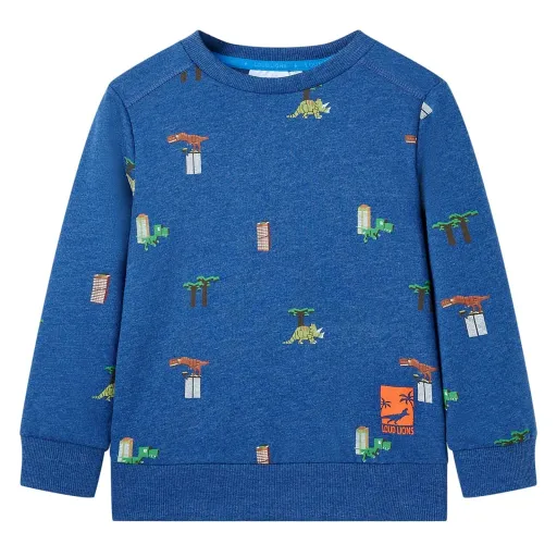 Sudadera Infantil Azul Oscuro Mélange 128