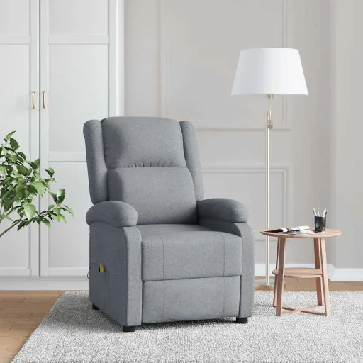 Sillón de Masaje Tela Gris Claro
