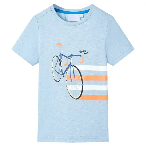 Camiseta Infantil Azul Suave Melange 104