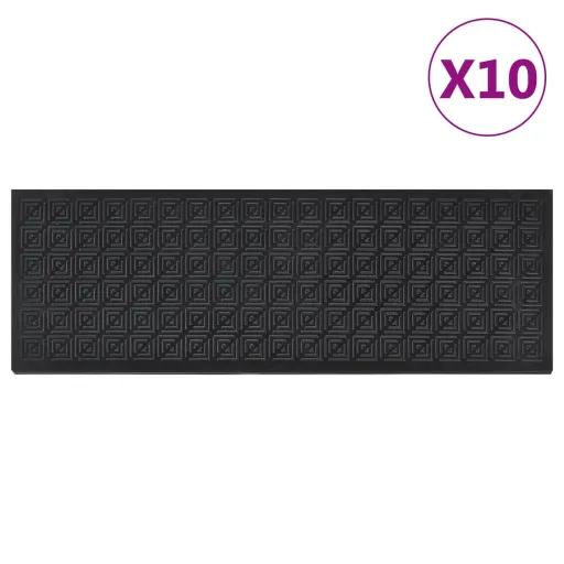 Alfombrillas de Escalera de Goma 10 Uds Goma 25x75 cm