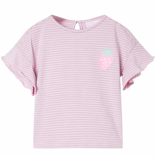 Camiseta Infantil Con Mangas de Volantes Lila 116