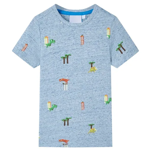 Camiseta Infantil Azul Mélange 104