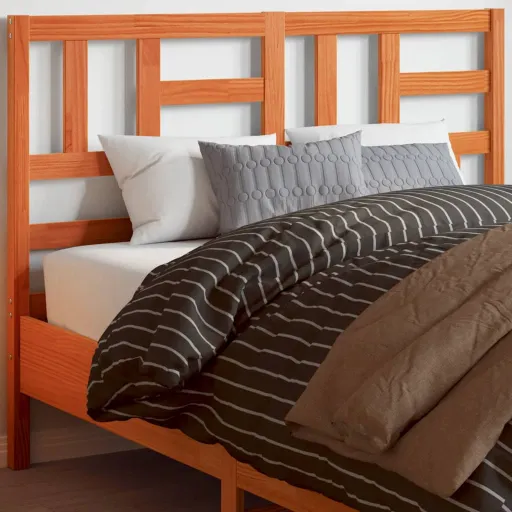 Cabecero de Cama Madera Maciza de Pino Marrón Cera 180 cm