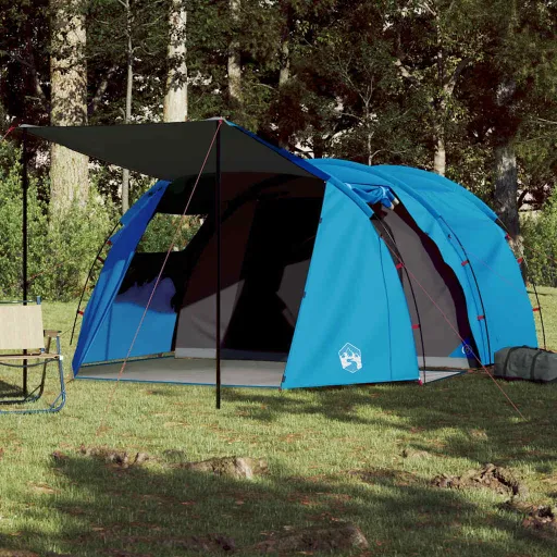 Tienda de Campaña Túnel Para 4 Personas Impermeable Azul
