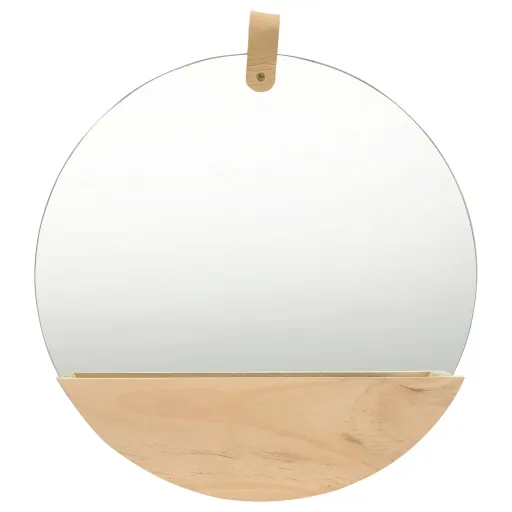 Espejo de Pared de Madera Maciza de Pino 35 cm
