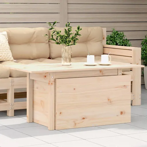 Mesa de Jardín Madera Maciza de Pino 100x50x75 cm