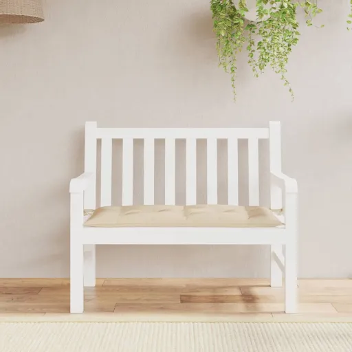Cojín de Banco de Jardín Tela Oxford Beige 110x50x7 cm