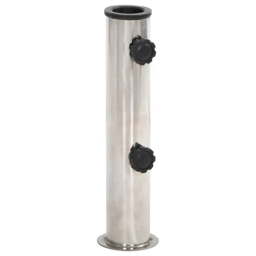 Base de Sombrilla Para Mástil Ø38/48 mm Acero Inoxidable Plata