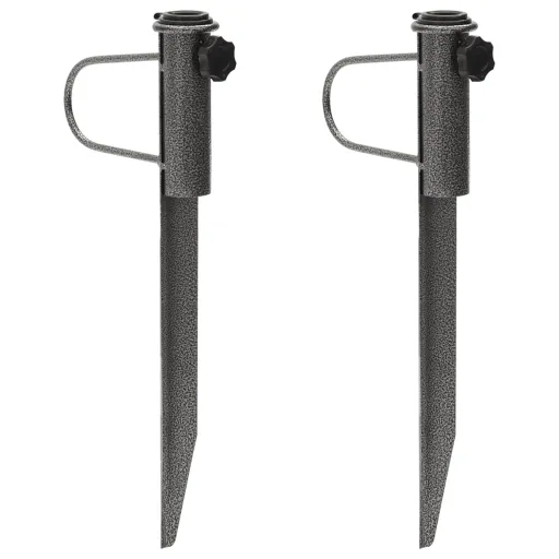 Soportes de Sombrilla Con Púas 2 Uds Acero Galvanizado 19x42 cm