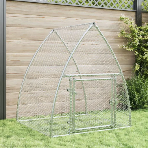 Conejera Acero Galvanizado Plateado 100x105x120 cm
