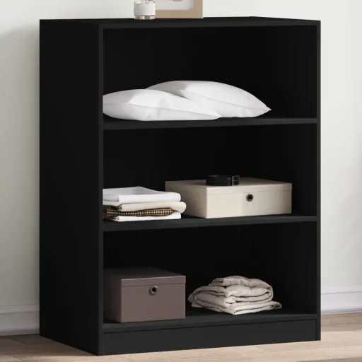Armario de Madera de Ingeniería Negro 77x48x102 cm
