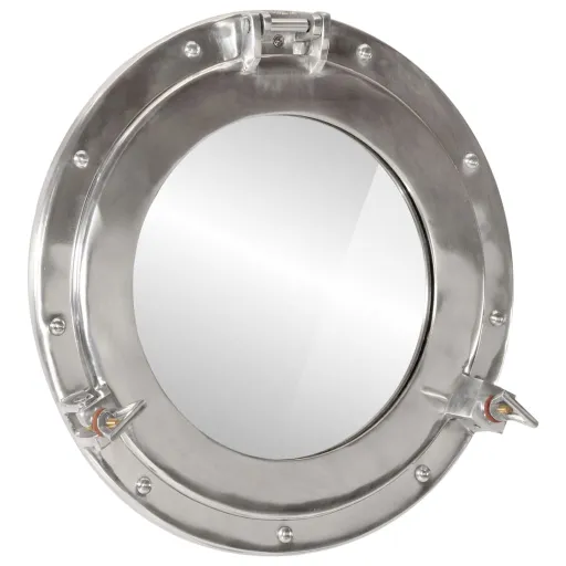 Espejo de Ojo de Buey de Pared Aluminio y Vidrio Ø38 cm