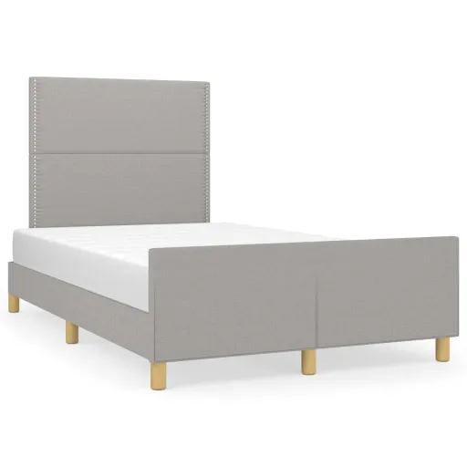 Estructura de Cama Sin Colchón Tela Gris Claro 120x190 cm