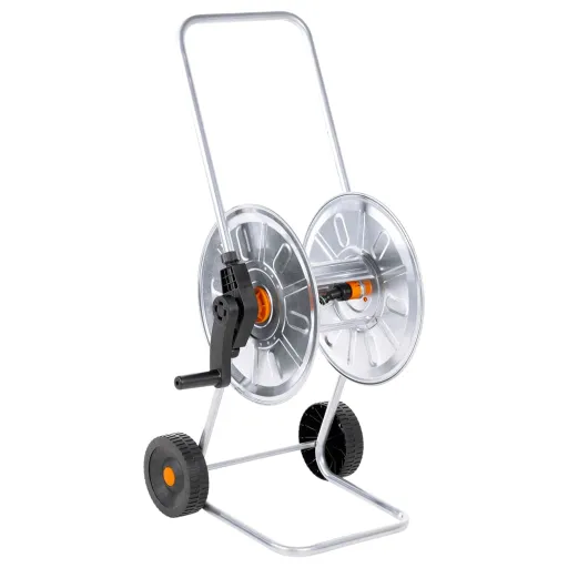 Carrete de Rollo Para Manguera de 50 m 1/2" o 35 m 3/4" Acero