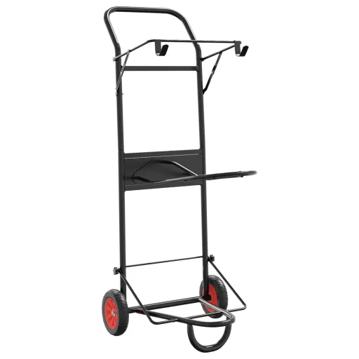 Carrito de Silla de Montar Plegable Acero Negro