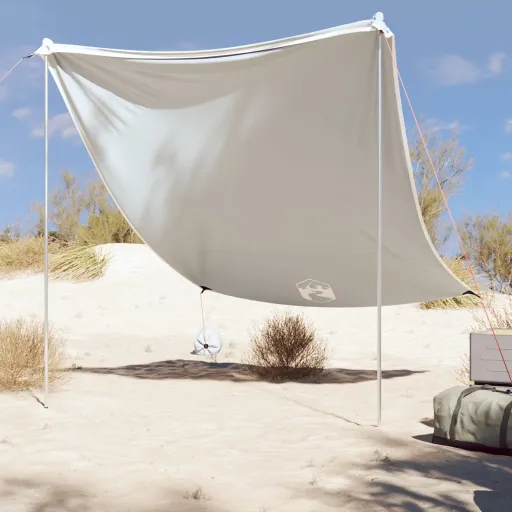 Toldo de Playa Con Anclas de Arena Gris 214x236 cm