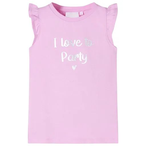 Camiseta Infantil de Manga Volante Color Lila 128