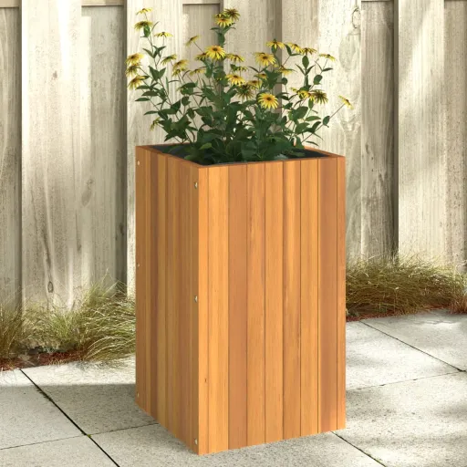 Jardinera de Madera Maciza de Acacia 35x35x60 cm
