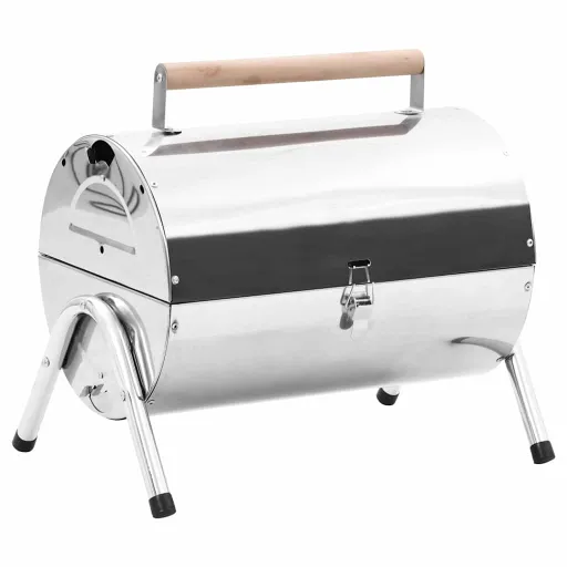 Barbacoa de Carbón de Sobremesa Acero Inoxidable Doble Parrilla
