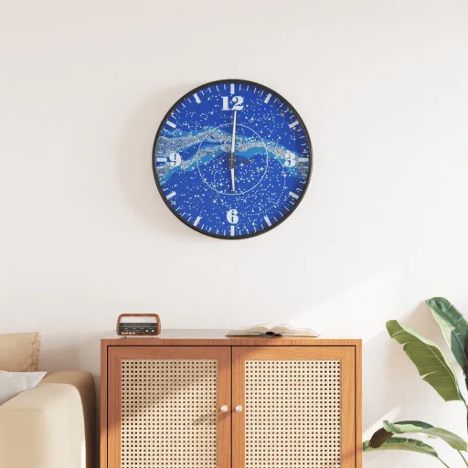 Reloj de Pared Con Escalas y Agujas Luminosas Azul Ø30 cm