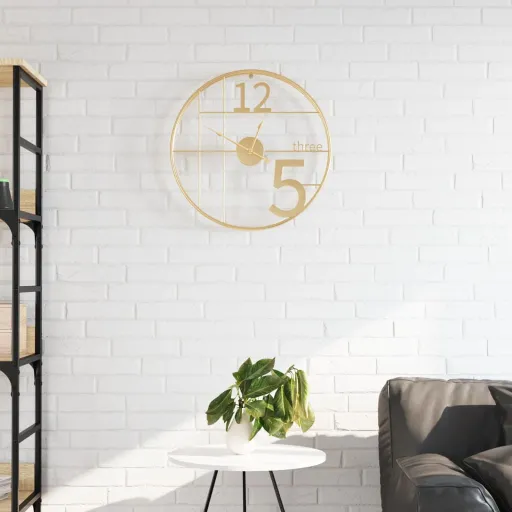 Reloj de Pared de Hierro Dorado Ø50 cm