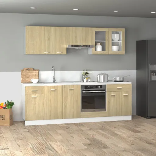 Conjunto de Armarios de Cocina "Lyon" de 8 Piezas de Madera de Ingeniería de Roble Sonoma