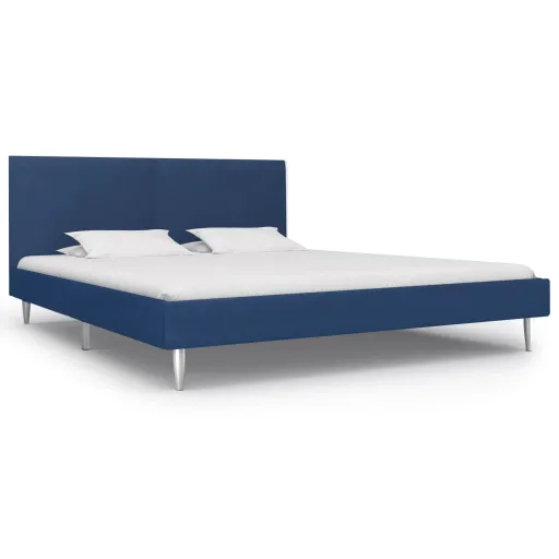 Estructura de Cama Sin Colchón Tela Azul 180x200 cm