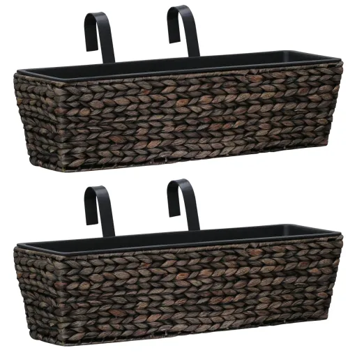 Conjunto de Jardineras 2 Unidades Jacinto de Agua Marrón