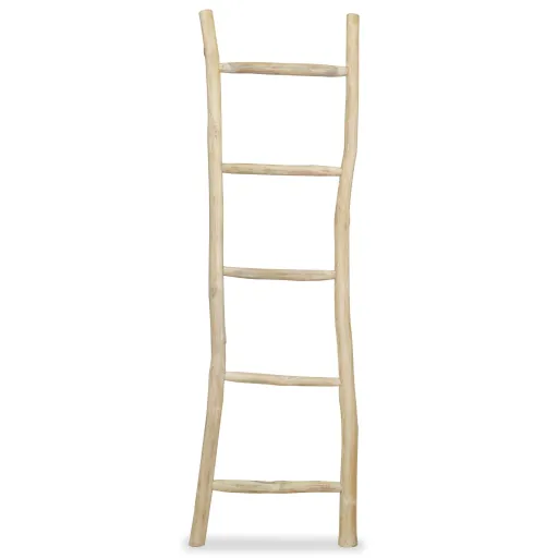 Escalera Toallero Con 5 Peldaños Teca 45x150 cm Natural