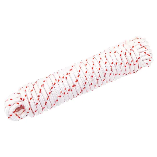 Cordón de Arranque Nailon Blanco y Rojo Ø6 mm 10 m