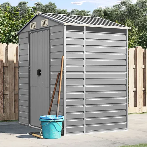Cobertizo de Jardín Acero Galvanizado Gris Claro 191x130x198 cm
