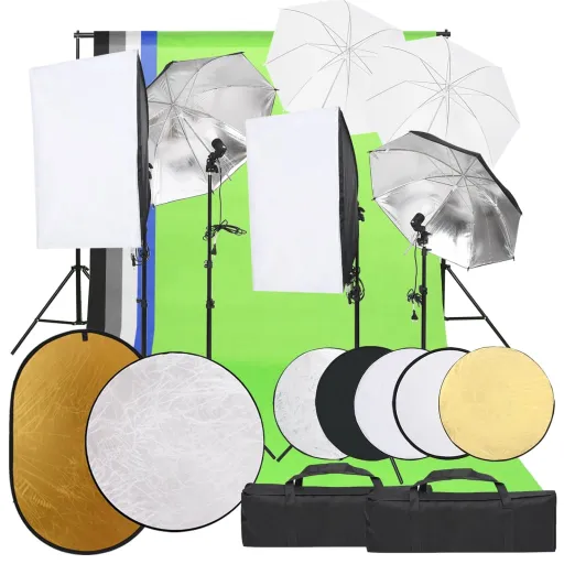 Kit de Estudio Fotográfico Con Set de Luces, Fondo y Reflector