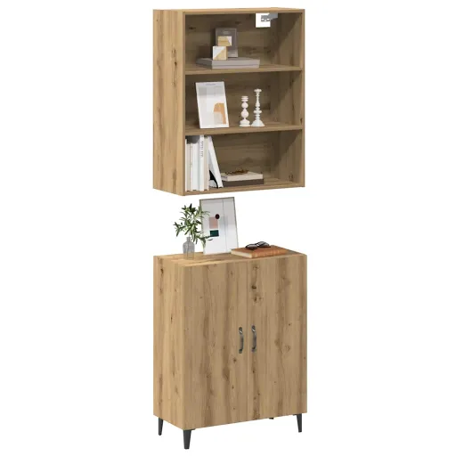 Aparador Con Mueble Pared Madera Contrachapada Artesanal Roble