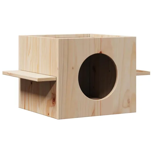 Casa Para Gatos Madera Maciza Pino 51x35x30 cm