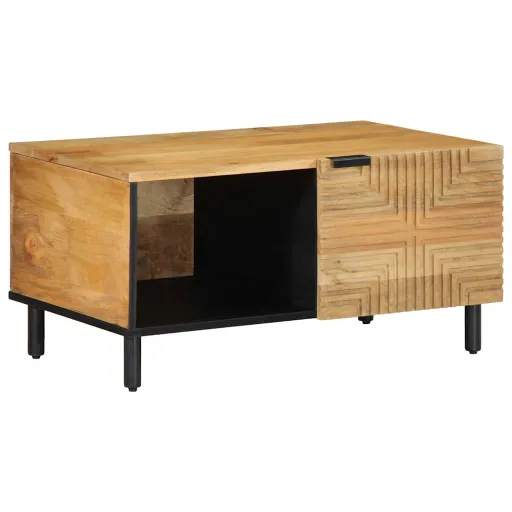 Mesa de Centro Marrón 80x50x40 cm Madera Maciza Mango