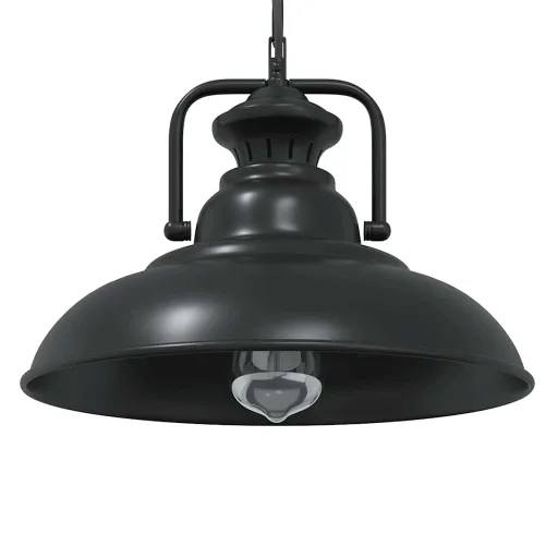 Lámpara Colgante E27 Negra Ø 31 cm Hierro