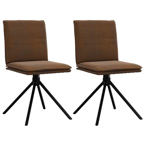 Silla de Comedor Cuero Sintético Marrón