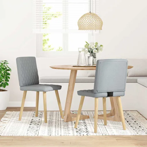 Sillas de Comedor Giratorias 2 Unidades Tela Gris Claro