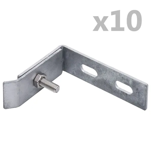 Conector de Esquina Para Pared 10 Sets Plateado