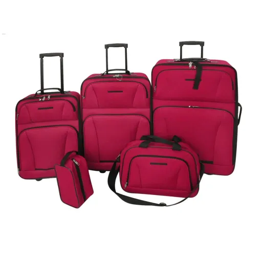 Juego de Maletas de Viaje 5 Piezas Rojo