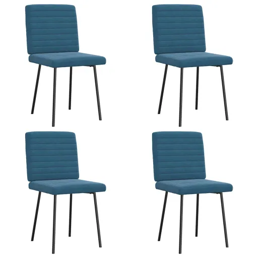 Sillas de Comedor 4 Unidades Terciopelo Azul