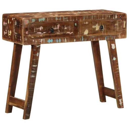Mesa Consola Madera Maciza Reciclada 90x32x75 cm