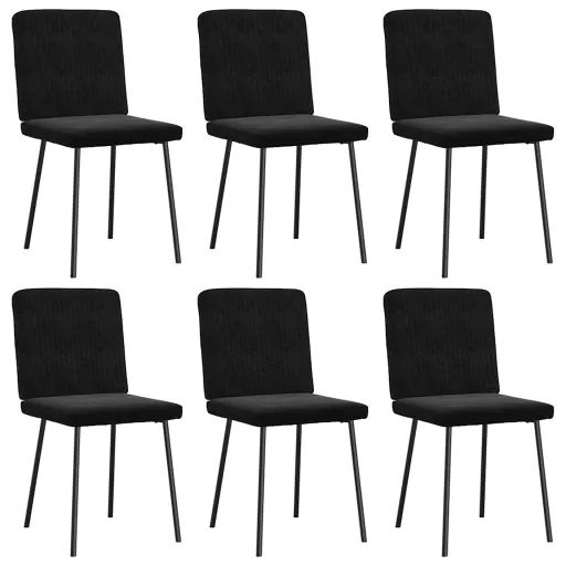 Silla de Comedor 6 Unidades Terciopelo Negro
